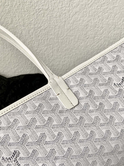 Goya*d white Goya*dine canvas & chevroches calfskin saint Lou*s pm tote - image 2