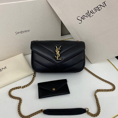 Y*L loulou medium in matelassé lambskin black - main image