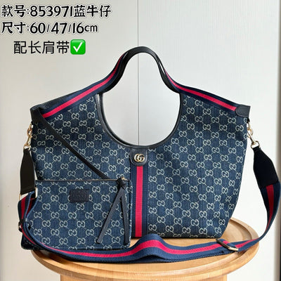 Guc*i giglio tote blue top quality 1:1 replica - main image