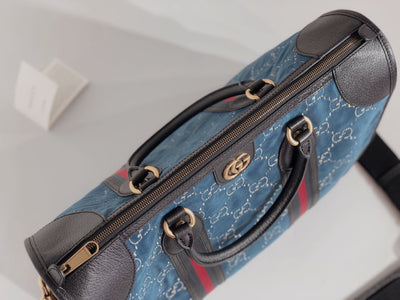 Guc*i velvet gg monogram textured calfskin - image 2
