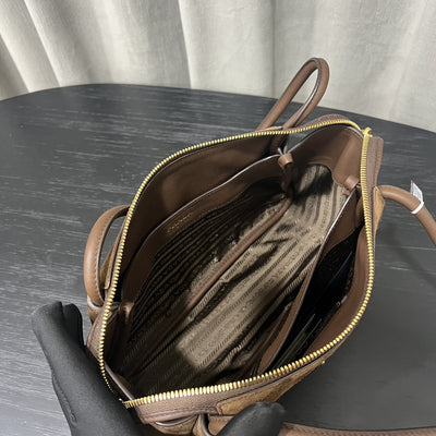 Pr*da brown medium suede shoulder bag - image 2