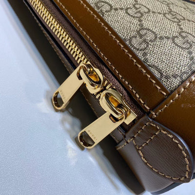 Guc*i gg supreme canvas horsebit 1955 small top handle bag - image 2