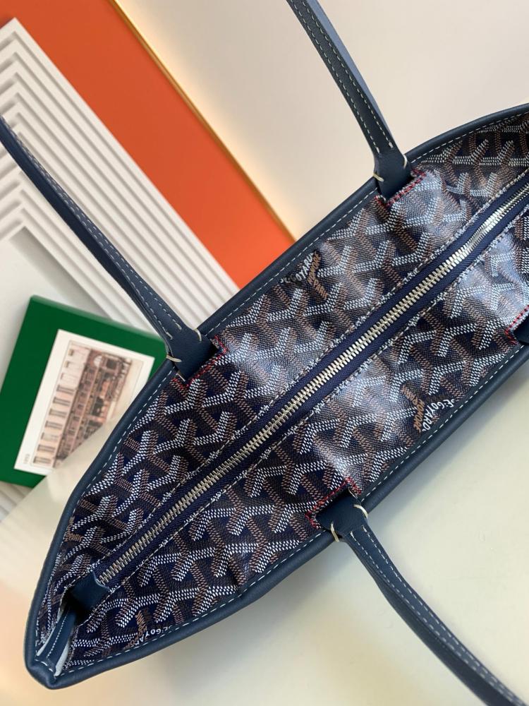 Goya*d navy blue Goya*dine coated canvas and leather saint Lou*s pm tote - image 2