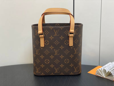 LUCO SHOULDER TOTE BAG 23 MONOGRAM LEATHER BROWN