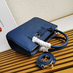 medium galleria 28 blue saffiano leather - image 4