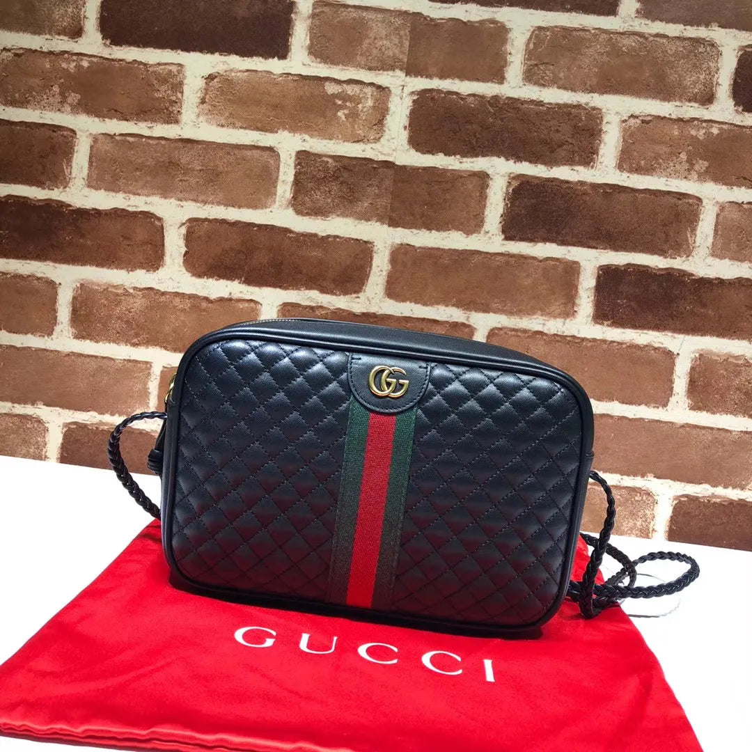 Guc*i black mini trapuntata crossbody bag leather - main image