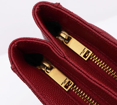 saint laurent tribeca shoulder bag in burgundy leather - image 3