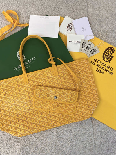 Goya*d yellow Goya*dine canvas & chevroches calfskin saint Lou*s pm tote - image 2