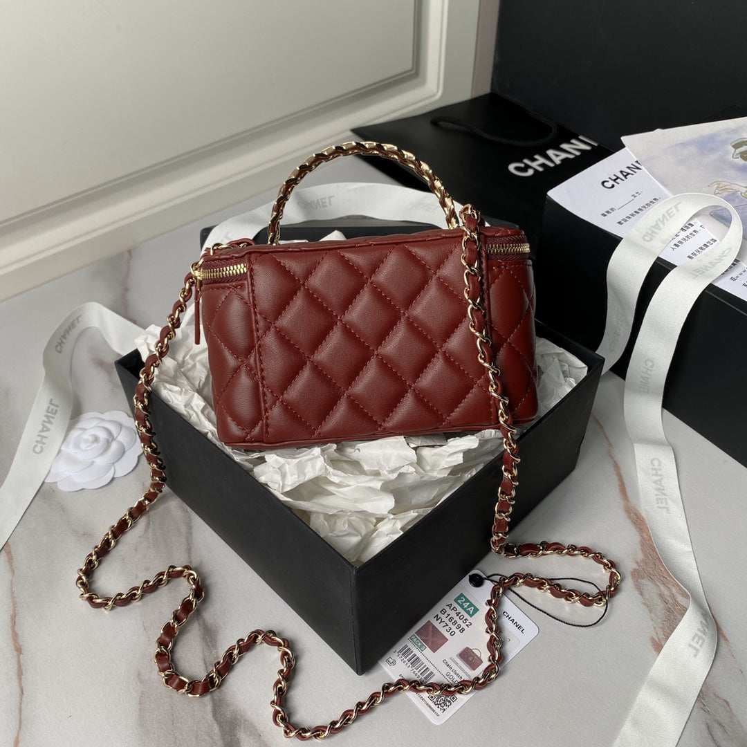 Chan*l 22b small flap bag gem chain dust pink - image 2