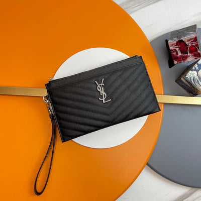 Y*L cassandre mattelasè large zipped pouch in grain de poudre embossed leather - image 3
