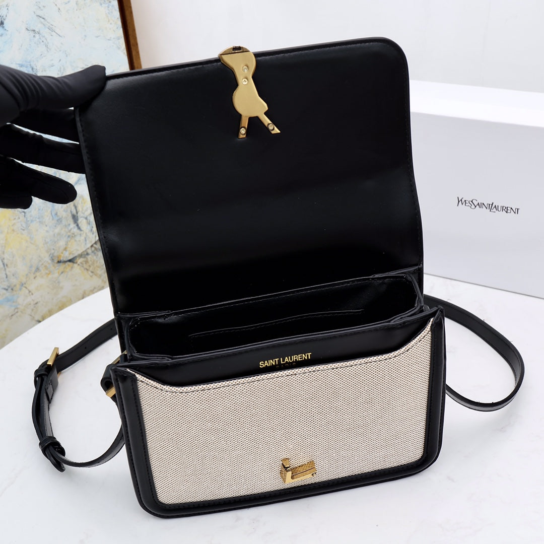 saint laurent solferino medium cotton and leather shoulder bag - image 2