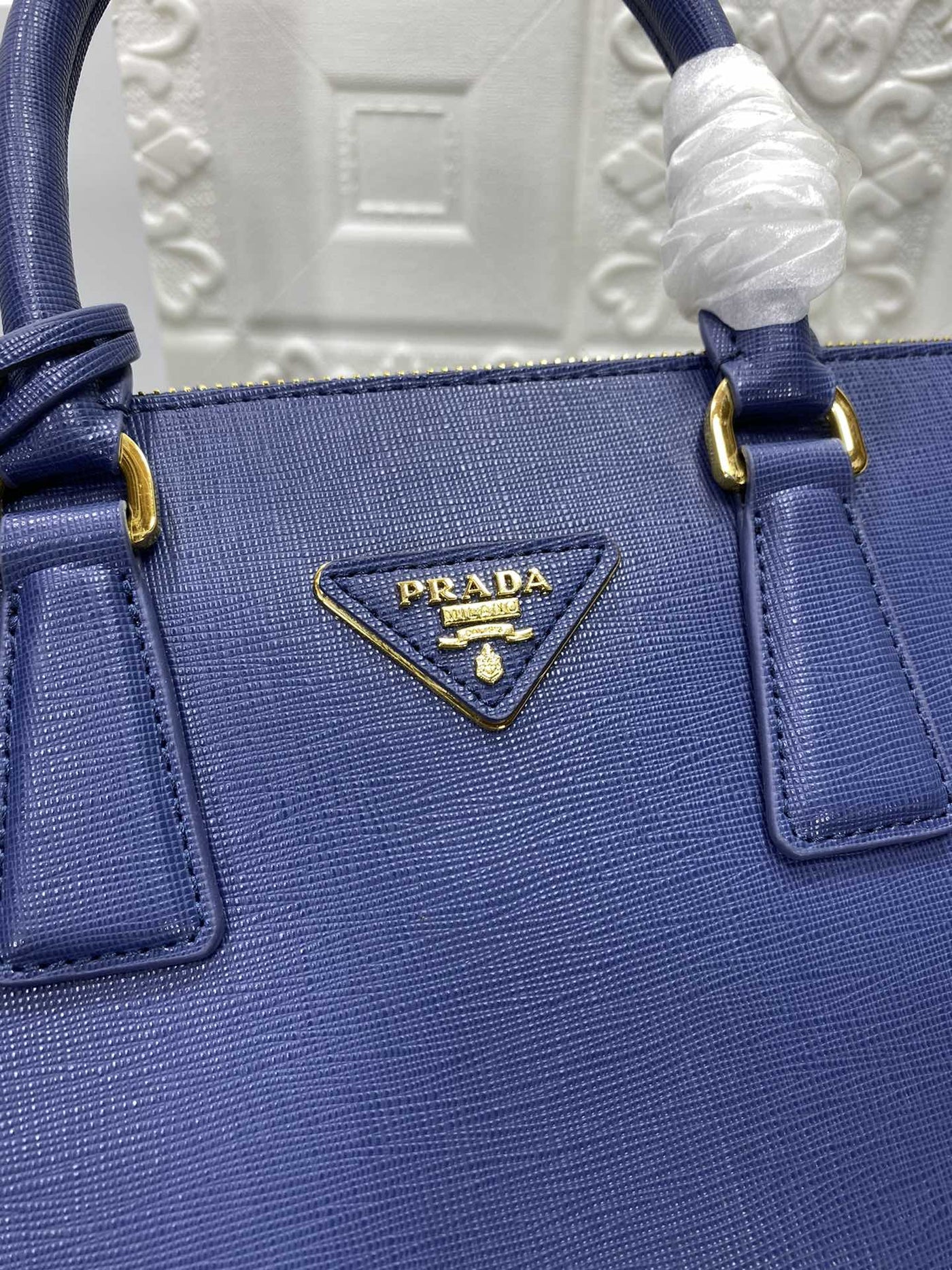 pra galleria 32 bag in navy blue saffiano leather - image 5