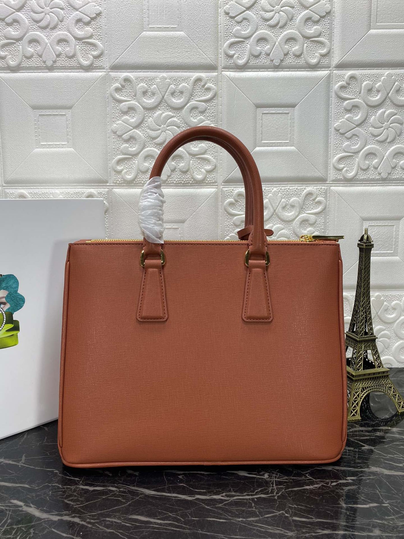 pra galleria 32 bag in bronze orange saffiano leather - image 3
