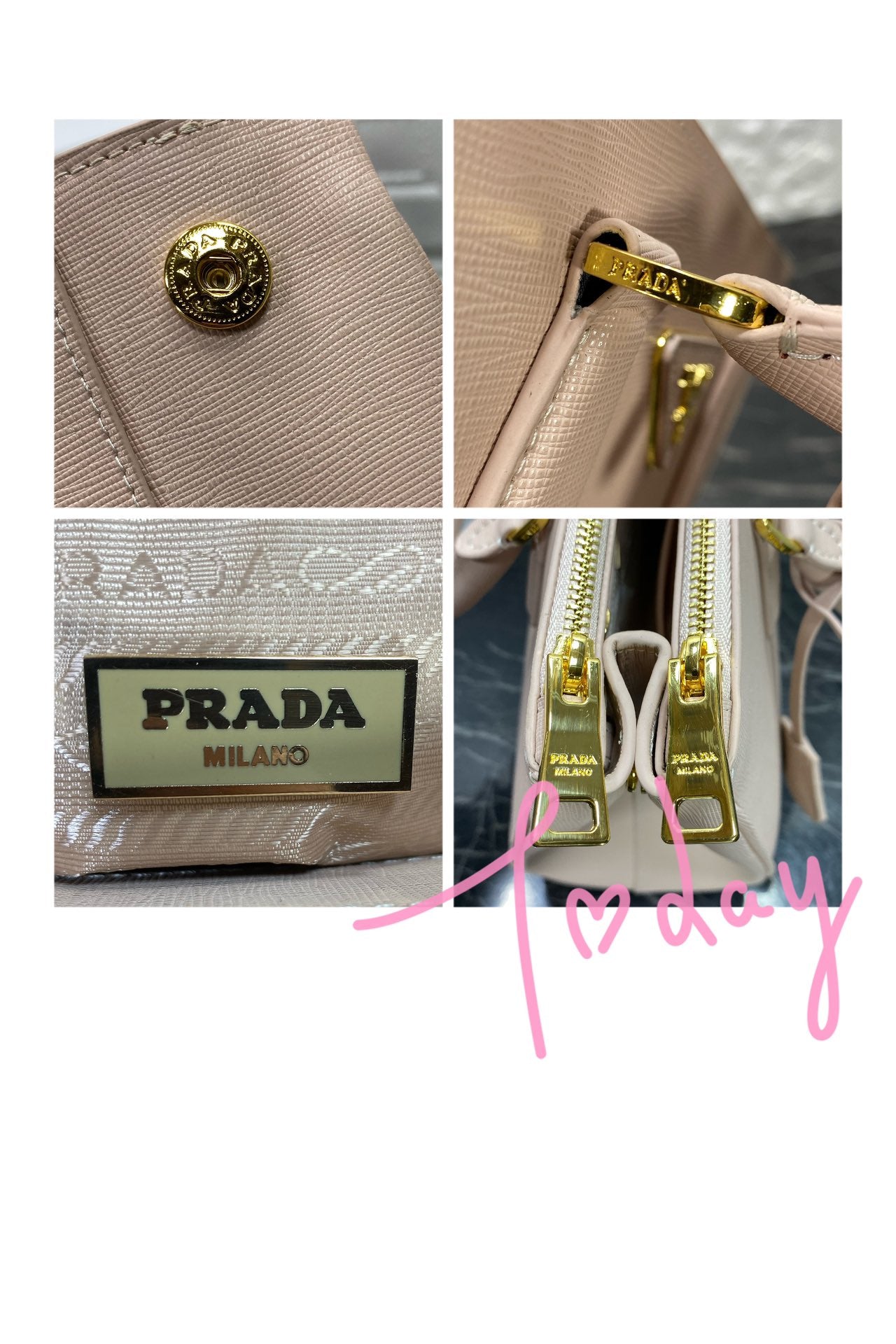 pra galleria 32 bag in beige saffiano leather - image 4