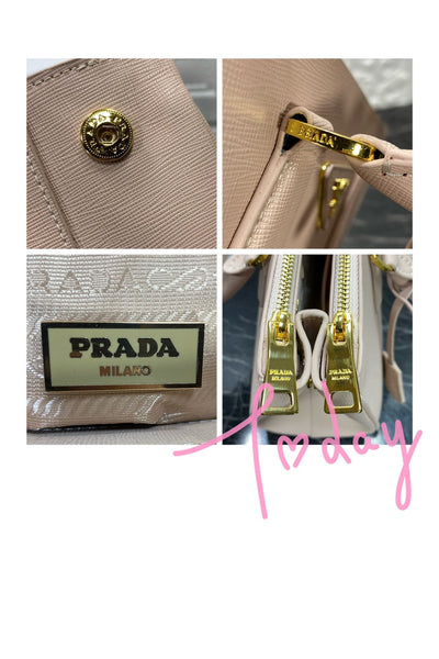 pra galleria 32 bag in beige saffiano leather - image 4