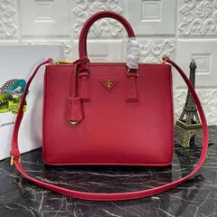 pra galleria 32 bag in cherry red saffiano leather - main image