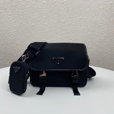 messenger bag 22 in black re-nylon - main image