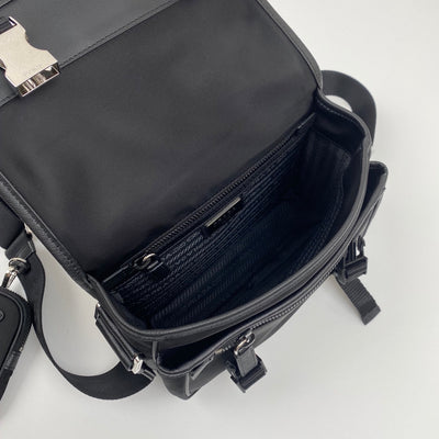 messenger bag 22 in black re-nylon - image 2
