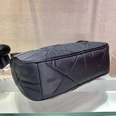 hobo bag 24 in black triangular quilted pattern re-nylon - image 2
