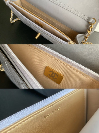 CLASSIC WOC 19CM WHITE LAMBSKIN GOLD HARDWARE - Image 8