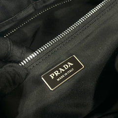 triangle pattern tote bag 33 in black quilted re-nylon - image 2