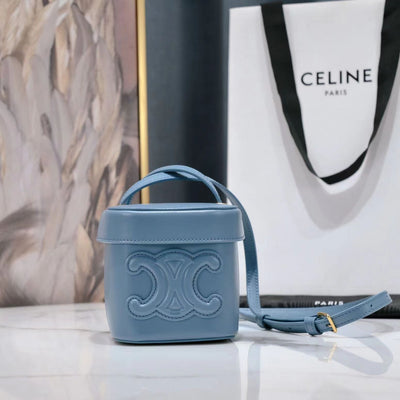 SQUARE BOX CROSSBODY BAG 11 AZURE BLUE CALFSKIN - Main Image