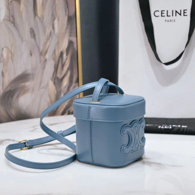 SQUARE BOX CROSSBODY BAG 11 AZURE BLUE CALFSKIN - Image 4