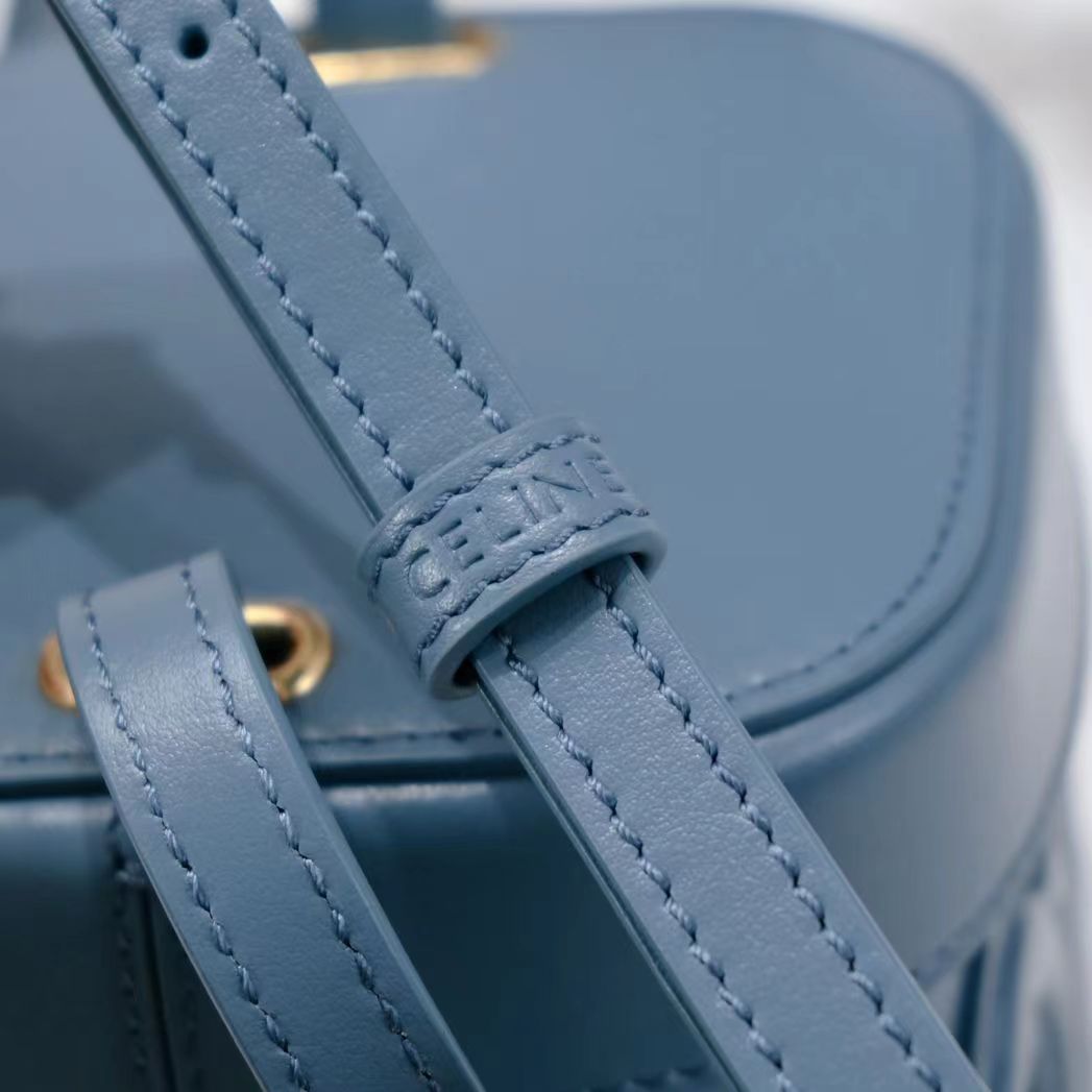 SQUARE BOX CROSSBODY BAG 11 AZURE BLUE CALFSKIN - Image 9