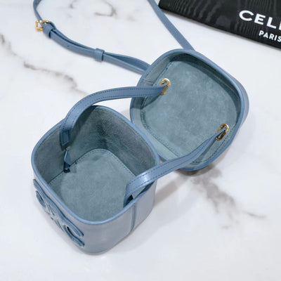 SQUARE BOX CROSSBODY BAG 11 AZURE BLUE CALFSKIN - Image 7