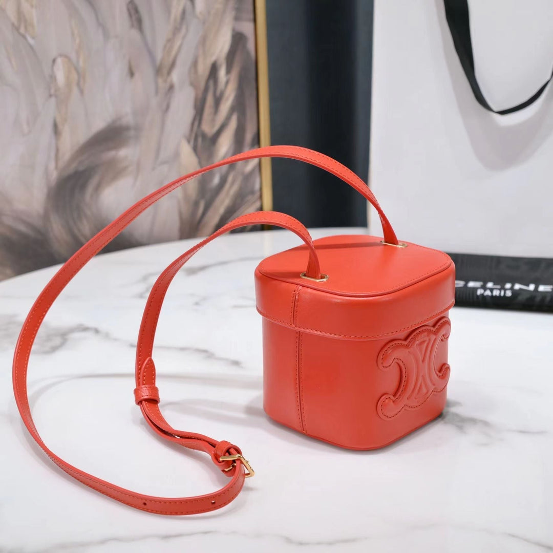 SQUARE BOX CROSSBODY BAG 11 FIRE ORANGE CALFSKIN - Image 2