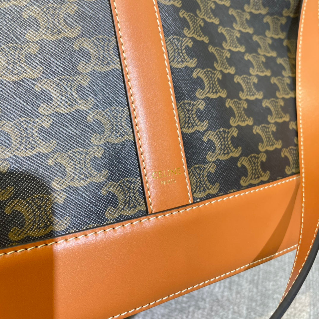 BUCKET 33 IN BLACK TRIOMPHE CANVAS AND BRONZE BROWN CALFSKIN TRIM - Image 6