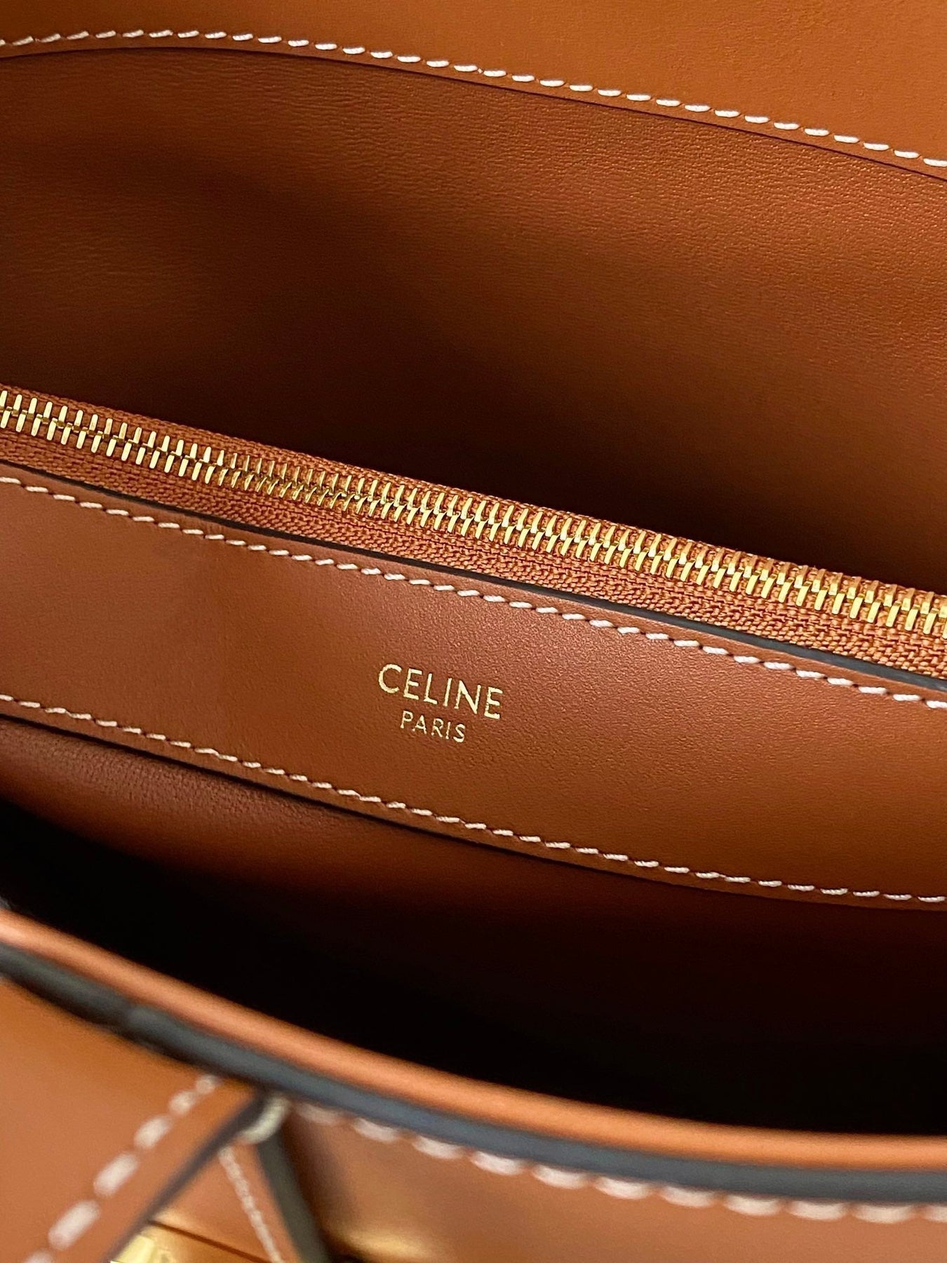 TRIOMPHE 25 BUCKET BAG CINNAMON BROWN CALFSKIN - Image 8
