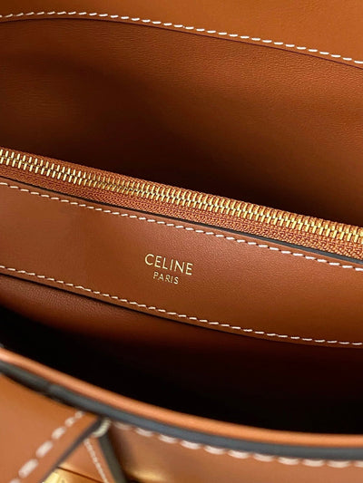 TRIOMPHE 25 BUCKET BAG CINNAMON BROWN CALFSKIN - Image 8