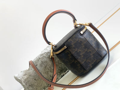 TRIPHOME 9 CALFSKIN BLACK PATTERN BOX BAG - Image 5