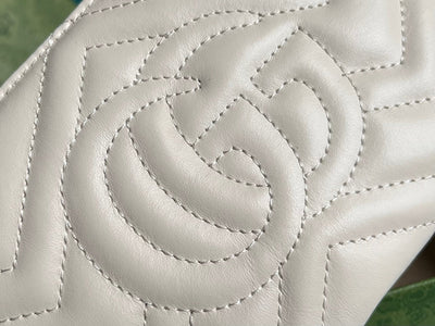 GG MARMONT MINI 22 HANDBAG IN WHITE CALFSKIN