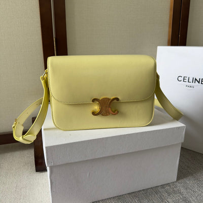 CLASSIQUE TRIOMPHE BAG 22 IN YELLOW CALFSKIN - Main Image