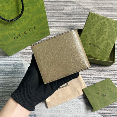 GG MARMONT 11 BIFOLD WALLET IN MOCHA BROWN CALFSKIN