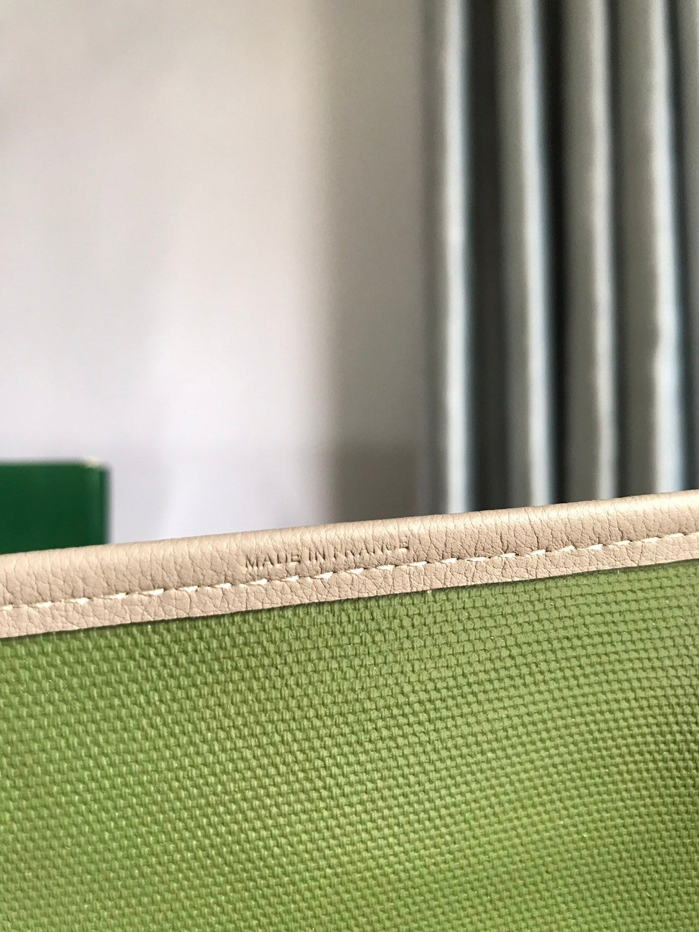 SAINT LOUIS GM 40 IN GREY MIX GREEN GOYARDINE CANVAS AND CALFSKIN