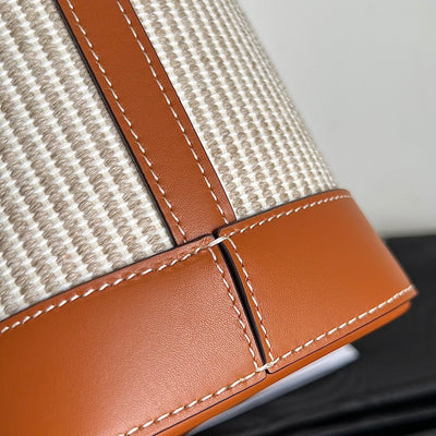 BUCKET CUIR TRIOMPHE 24 CALFSKIN BEIGE BROWN CARO - Image 5