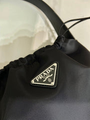 small drawstring bag 23 in black re-nylon - image 4