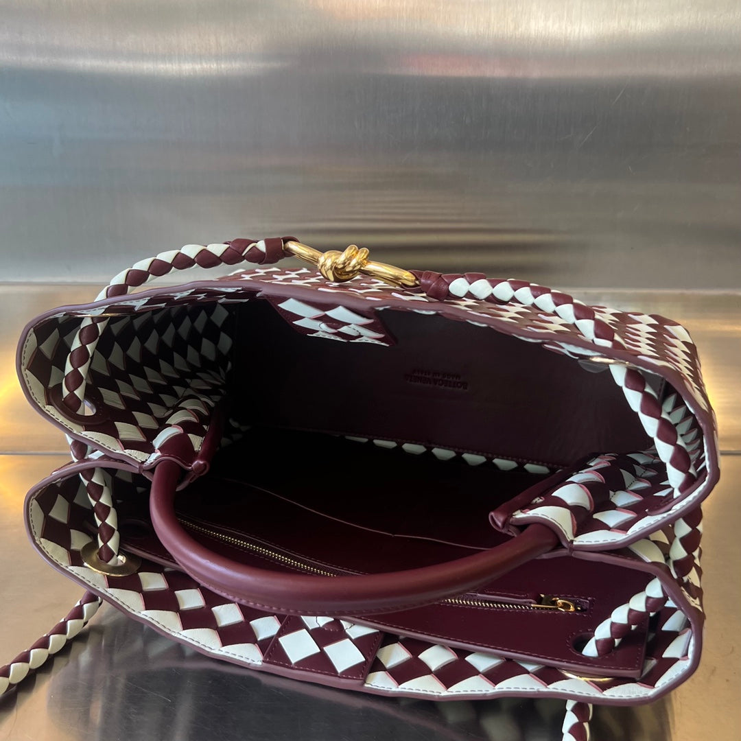 MEDIUM ANDIAMO 32 IN RED WHITE CALFSKIN - Image 8