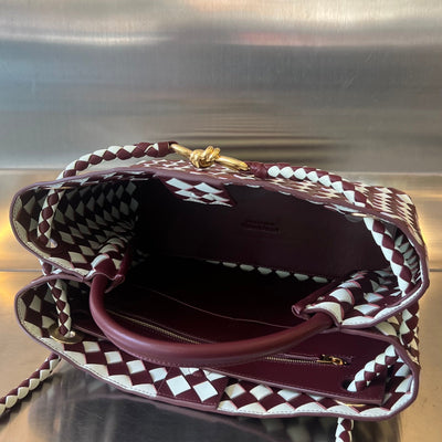 MEDIUM ANDIAMO 32 IN RED WHITE CALFSKIN - Image 8