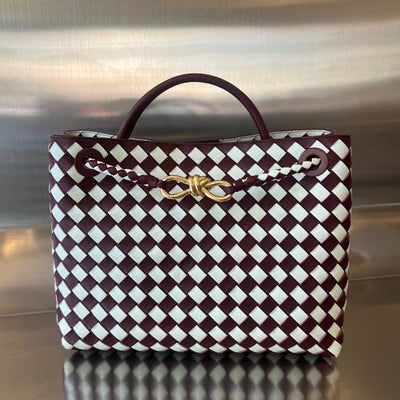MEDIUM ANDIAMO 32 IN RED WHITE CALFSKIN - Image 3