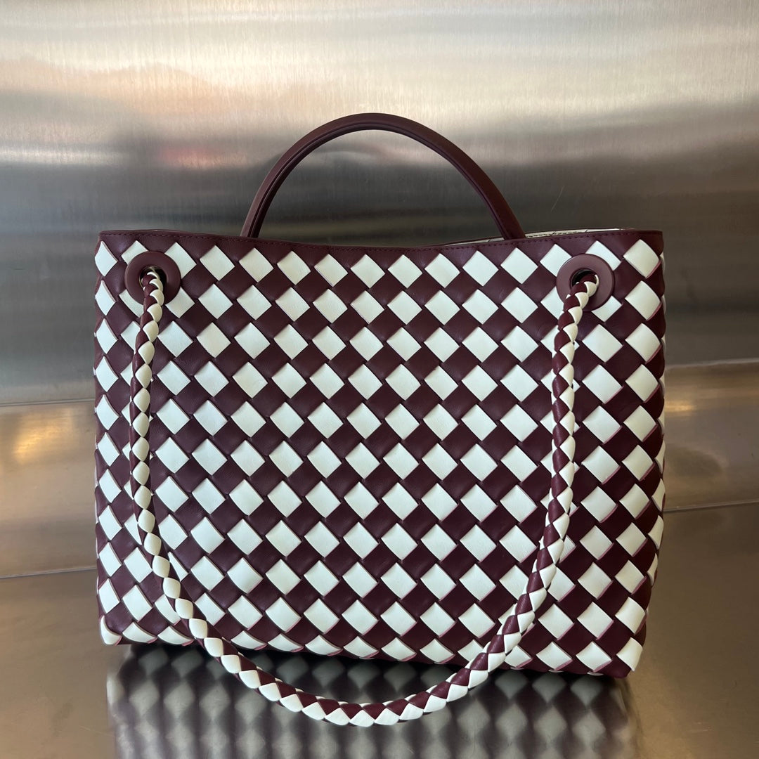 MEDIUM ANDIAMO 32 IN RED WHITE CALFSKIN - Image 5