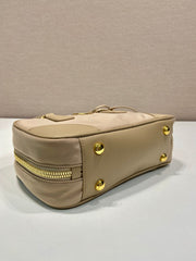 small top handle bag 25 in dried moss nylon and calfskin trim - image 3
