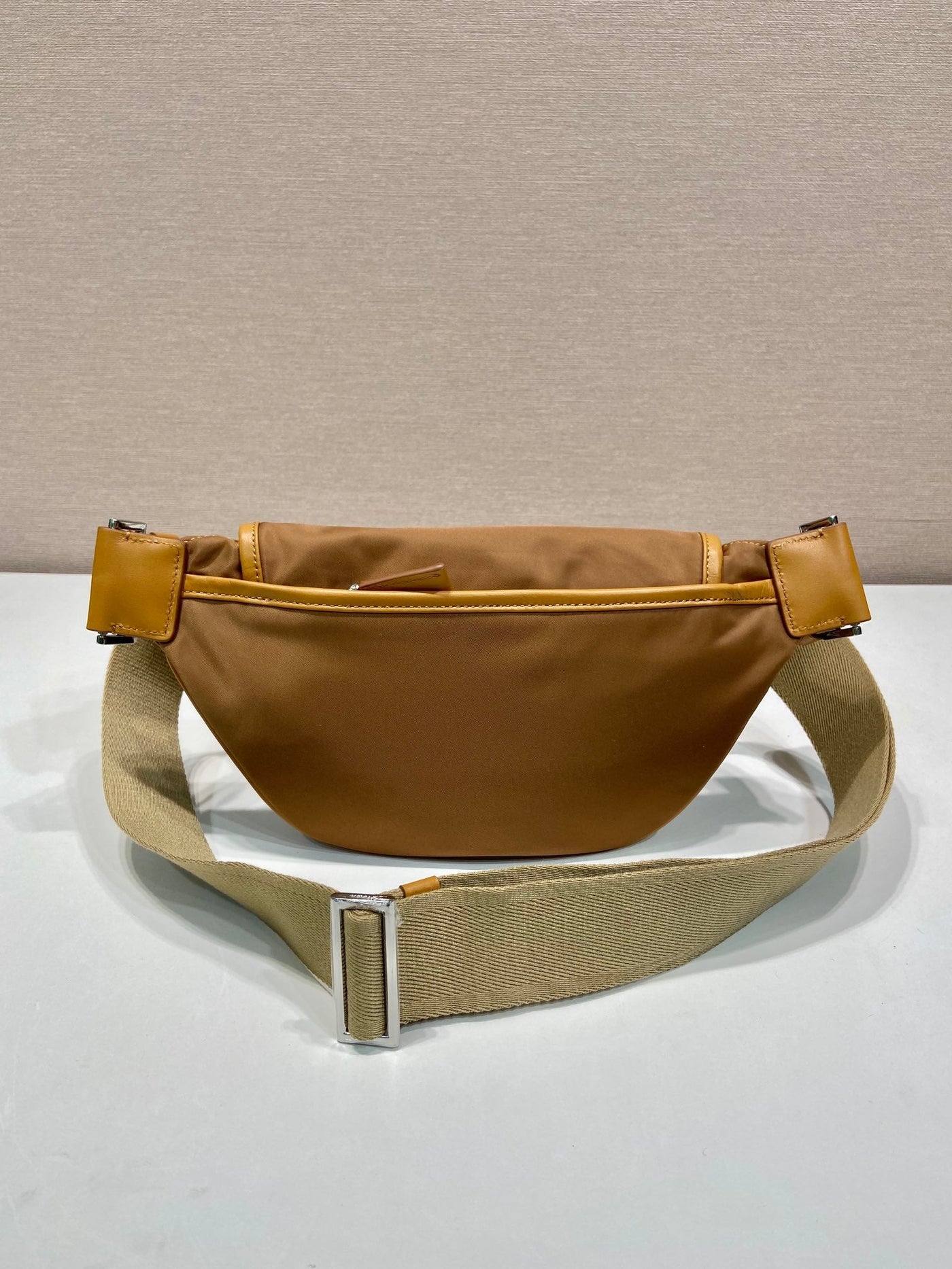 belt bag 18 in sepia brown re-nylon and calfskin trim - image 3