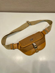 belt bag 18 in sepia brown re-nylon and calfskin trim - image 4