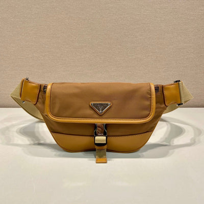belt bag 18 in sepia brown re-nylon and calfskin trim - main image