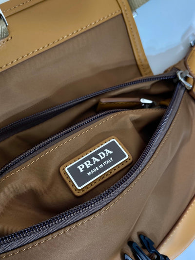 belt bag 18 in sepia brown re-nylon and calfskin trim - image 5