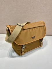 large flap bag 30 in cider brown re-nylon and calfskin trim - image 4